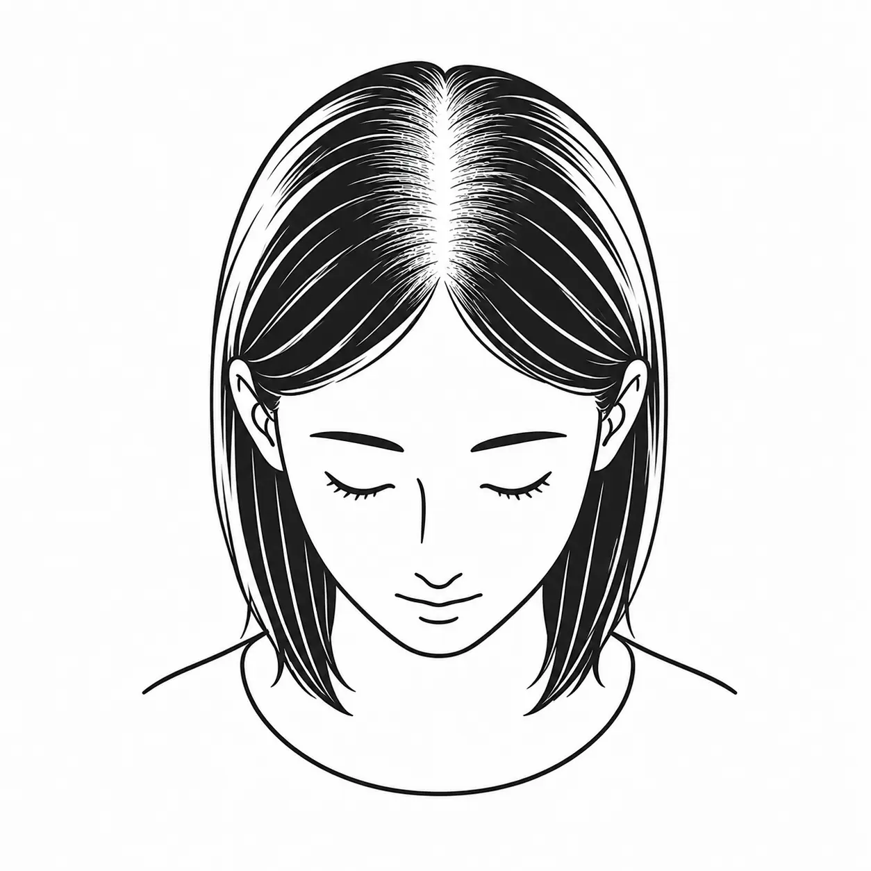 女性の分け目